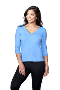 The 3/4 Sleeve V - Neck - A'NUE MIAMI - AB050 - AB050 - Long Sleeve