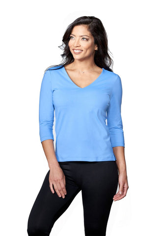 The 3/4 Sleeve V - Neck - A'NUE MIAMI - AB050 - AB050 - Long Sleeve